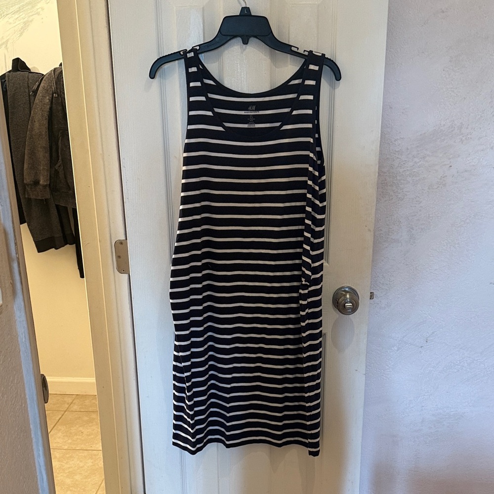 H&M Navy and White Striped Maternity Top